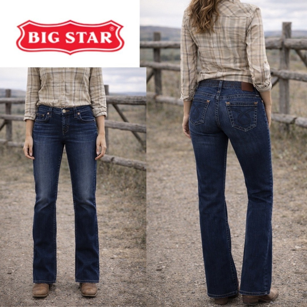 Big Star, Remy Bootcut Jeans Size 30R Dark Wash Stretch Denim XSW2969